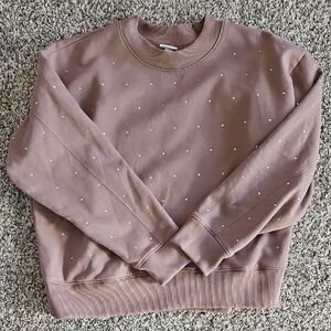 a new day Mauve Crewneck Sweater with Rinestones